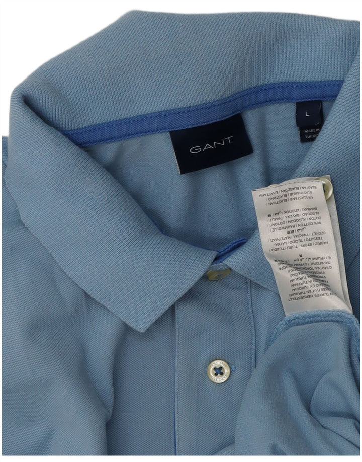 Gant Herren-Poloshirt, große blaue Baumwolle
