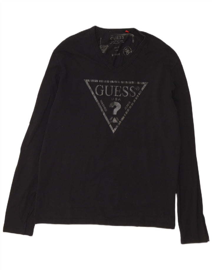Guess Herren Graphic Top Langarm XL Schwarz Baumwolle