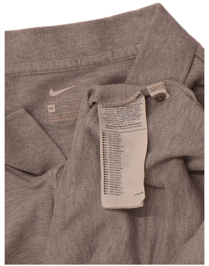 NIKE Mens Polo Shirt 2XL Grey Cotton