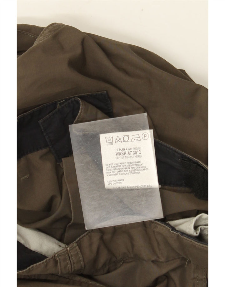 MARKS & SPENCER Gerade Herren-Cargohose W40 L31 Grünes Polyamid