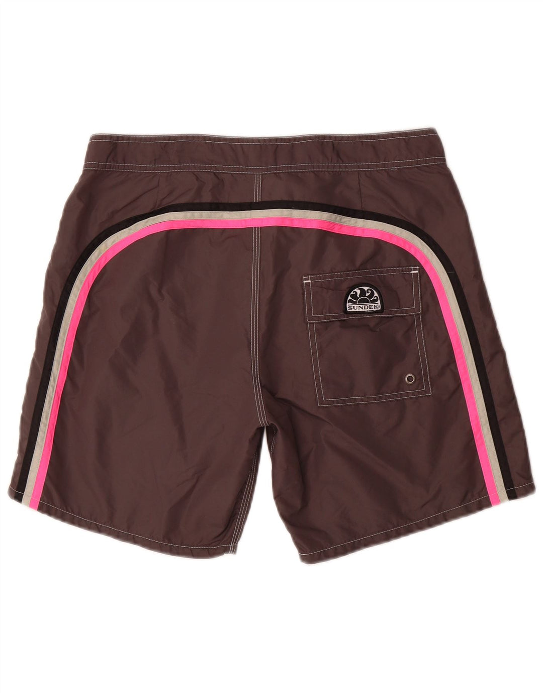 Sundek Herren-Badeshorts aus mittelgrauem Nylon