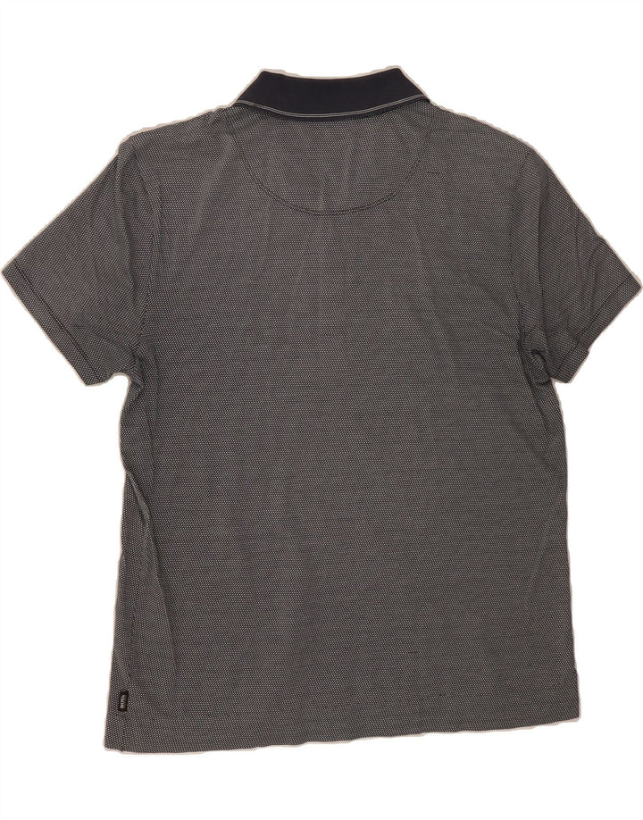 HUGO BOSS Mens Regular Fit Polo Shirt Medium Navy Blue Spotted Vintage Hugo Boss and Second-Hand Hugo Boss from Messina Hembry 