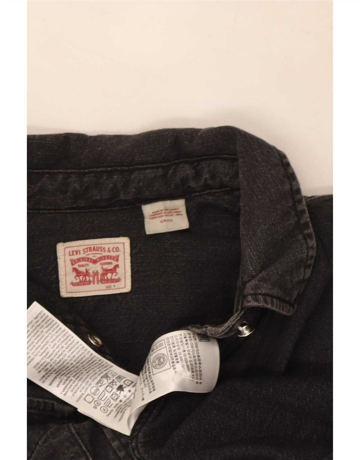 Levi's Damen Jeanshemd UK 10 Small Schwarz Baumwolle