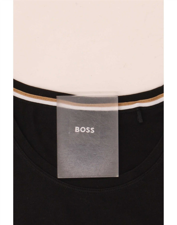 Hugo Boss Herren T-Shirt Top Medium Schwarz Baumwolle