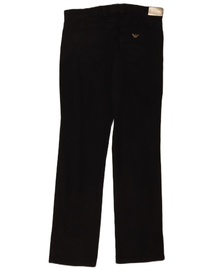Armani Damen Straight Jeans W31 L31 Schwarze Baumwolle