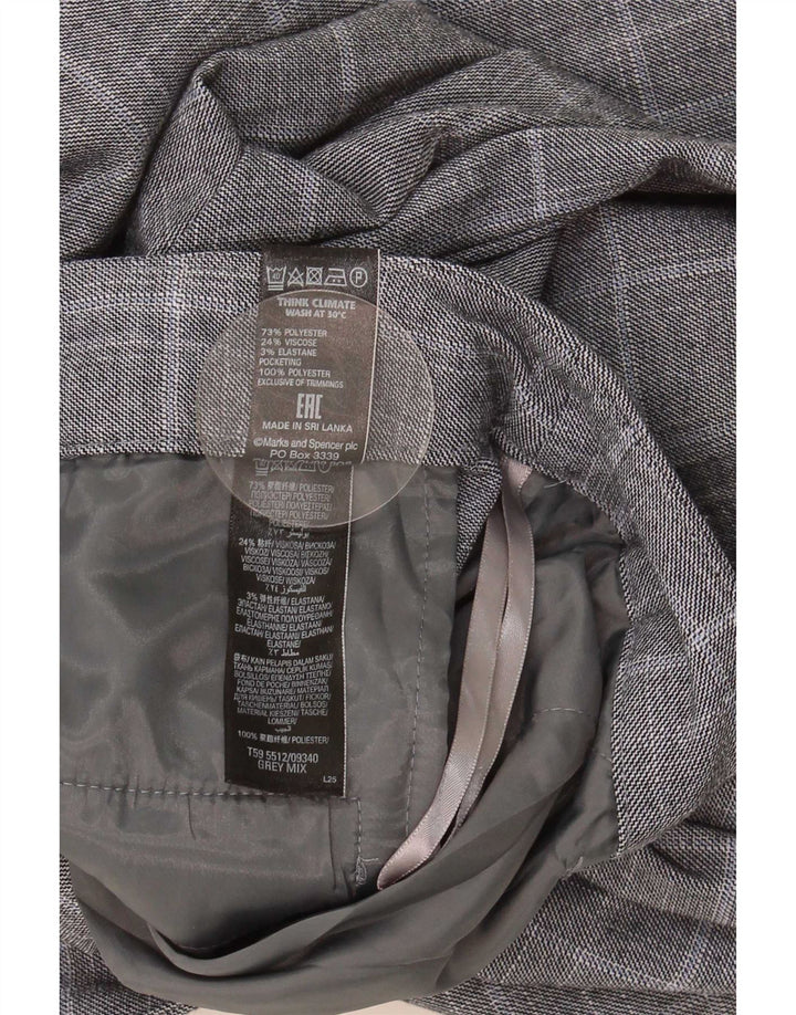 Marks & Spencer Herren-Hose, kurz geschnitten, UK 44, Größe L, W34, L26, Grau mit Hahnentrittmuster