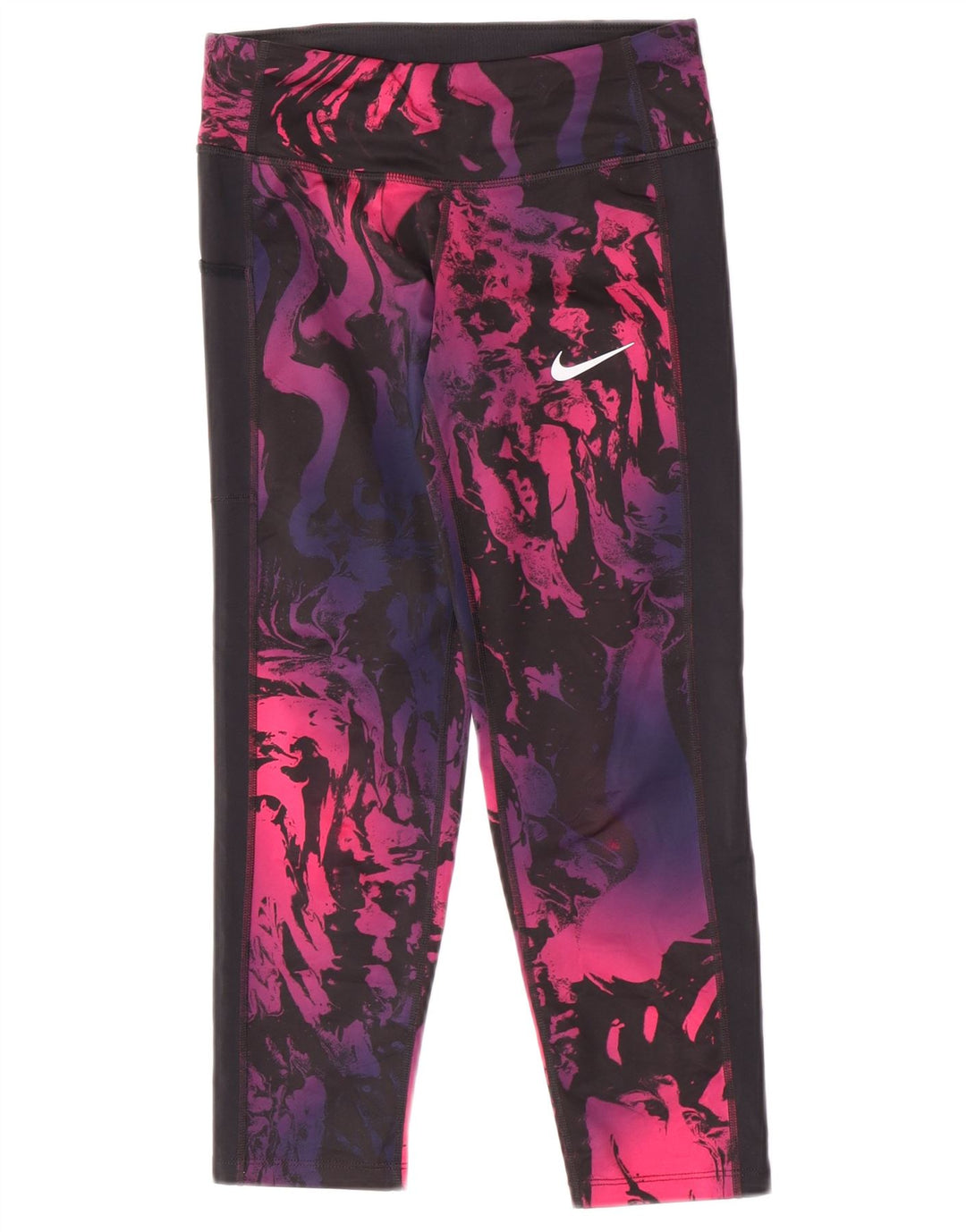 Nike Damen Dri Fit Leggings UK 6 XS Mehrfarbiges Batik-Polyester