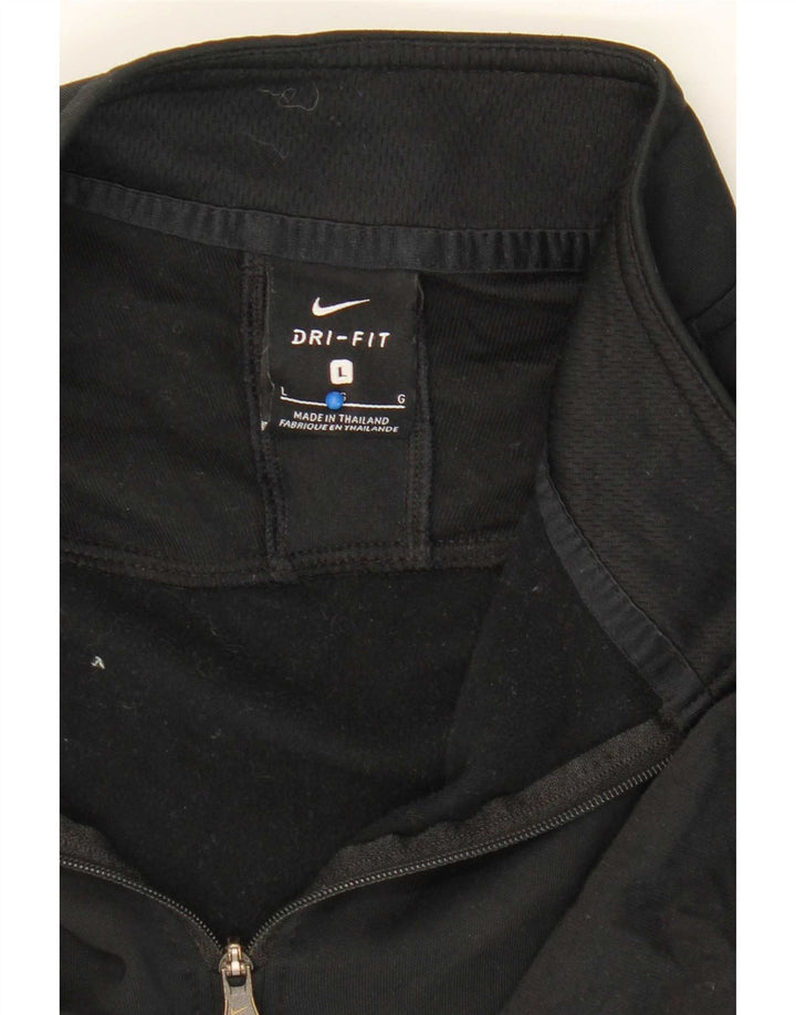 Nike Herren Dri Fit Pullover-Trainingsanzugoberteil mit Reißverschluss, Größe L, Schwarz, Polyester