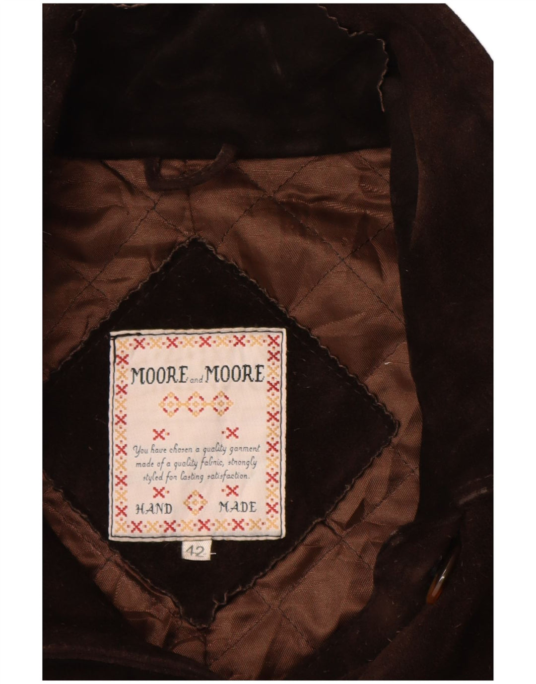 VINTAGE Damen Wildlederjacke IT 42 Mittelbraunes Leder