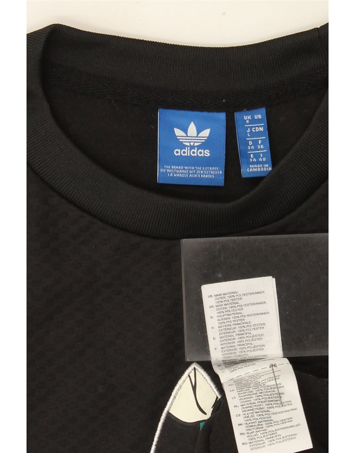 Adidas Damen Graphic Sweatshirt Pullover UK 8 Small Schwarz Geometrisch
