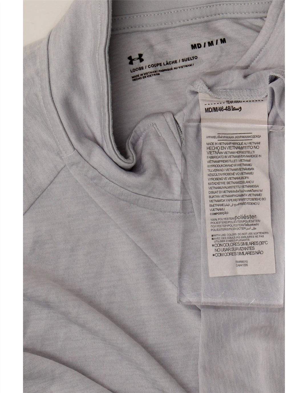 Under Armour Herren-Trainingsanzug-Oberteil mit Reißverschluss und Pullover aus mittelgrauem Polyester