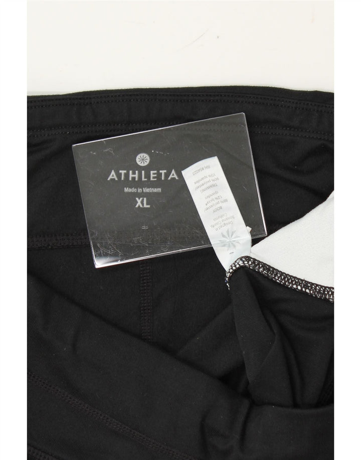 ATHLETA Womens Capri Leggings UK 18 XL  Black Colourblock Polyester Vintage Athleta and Second-Hand Athleta from Messina Hembry 