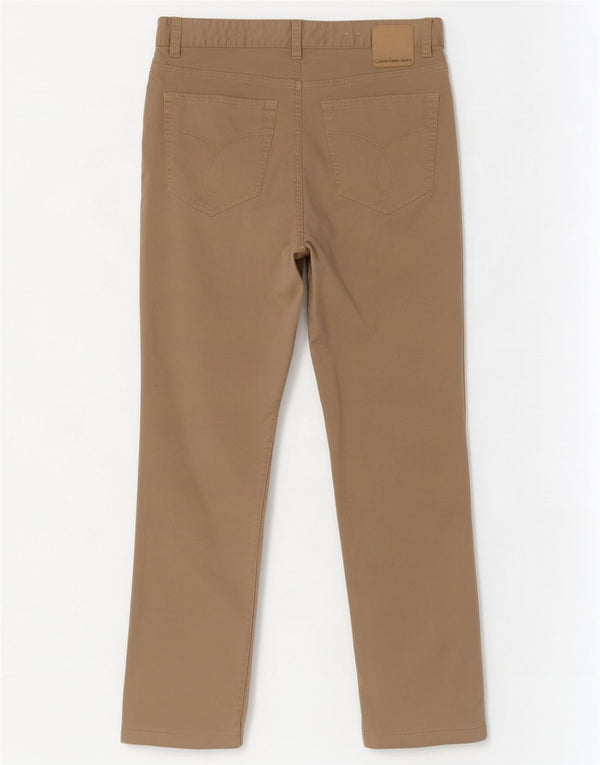 Calvin Klein Herren gerade Freizeithose W33 L29 Khaki Baumwolle