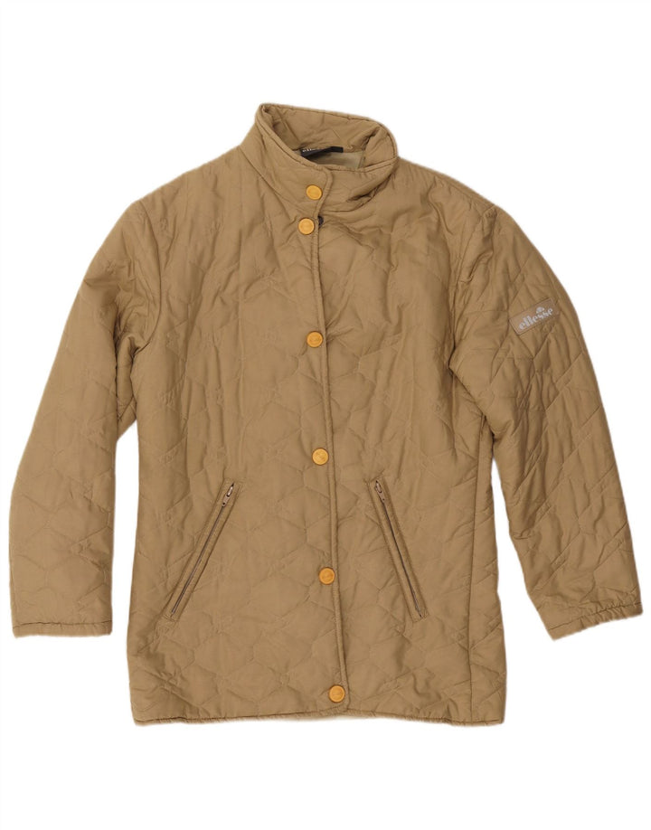 Ellesse Damen Übergroße Steppjacke UK 10 Small Beige Polyester