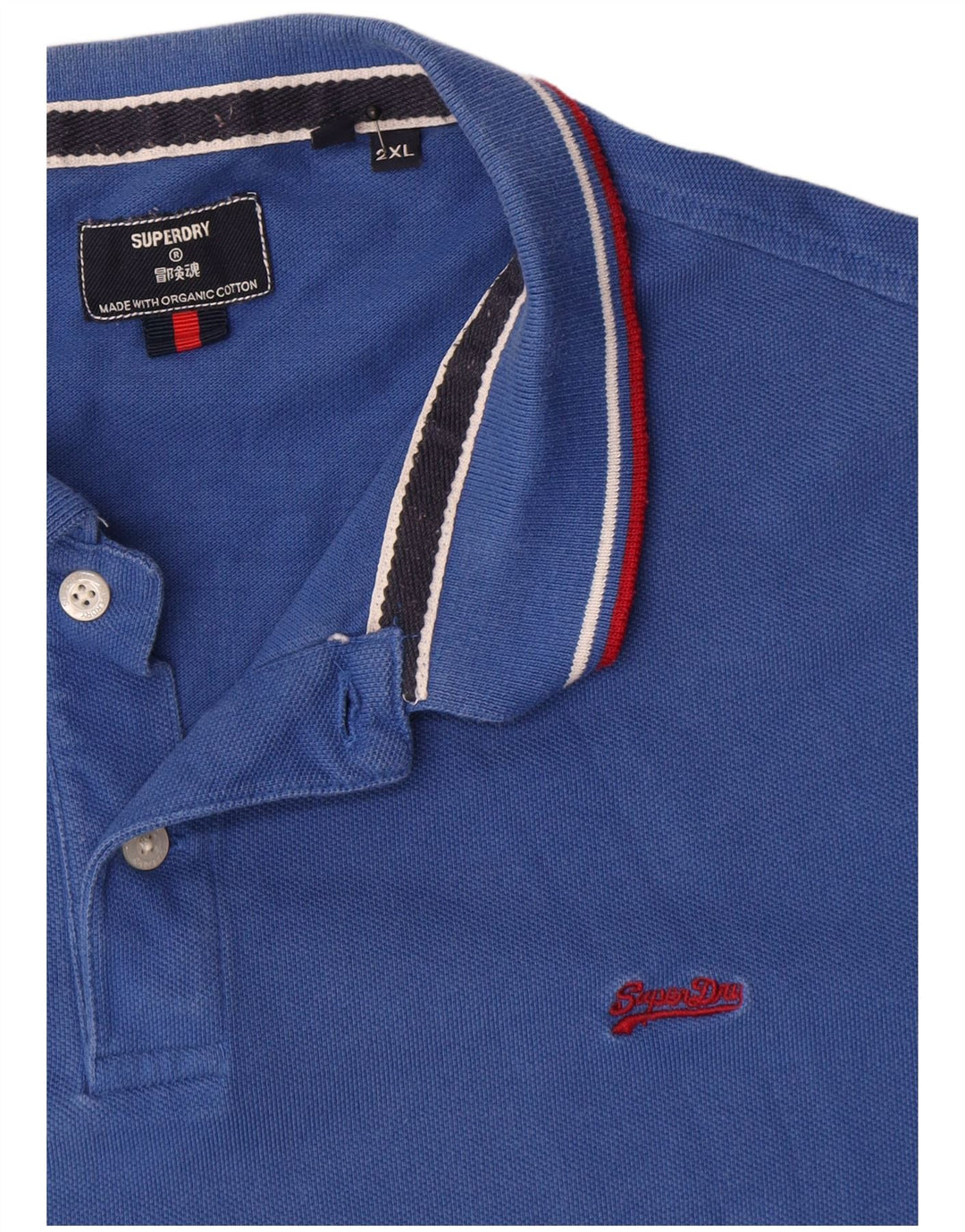 Superdry Herren-Poloshirt 2XL aus blauer Baumwolle