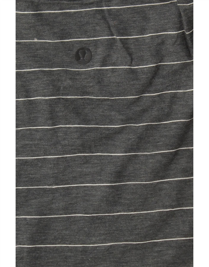 LULULEMON Damen T-Shirt Top UK 10 Small Grau gestreift