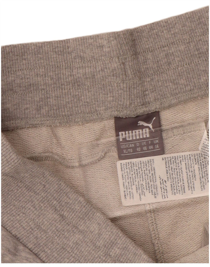 PUMA Womens Sport Shorts UK 16 Large Grey Cotton