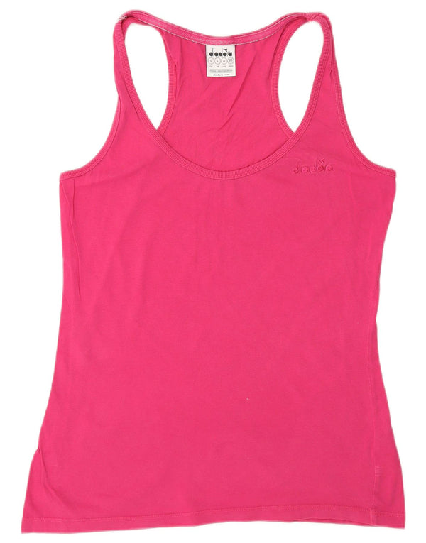 Diadora Womens Vest Top UK 14 Large Pink Cotton