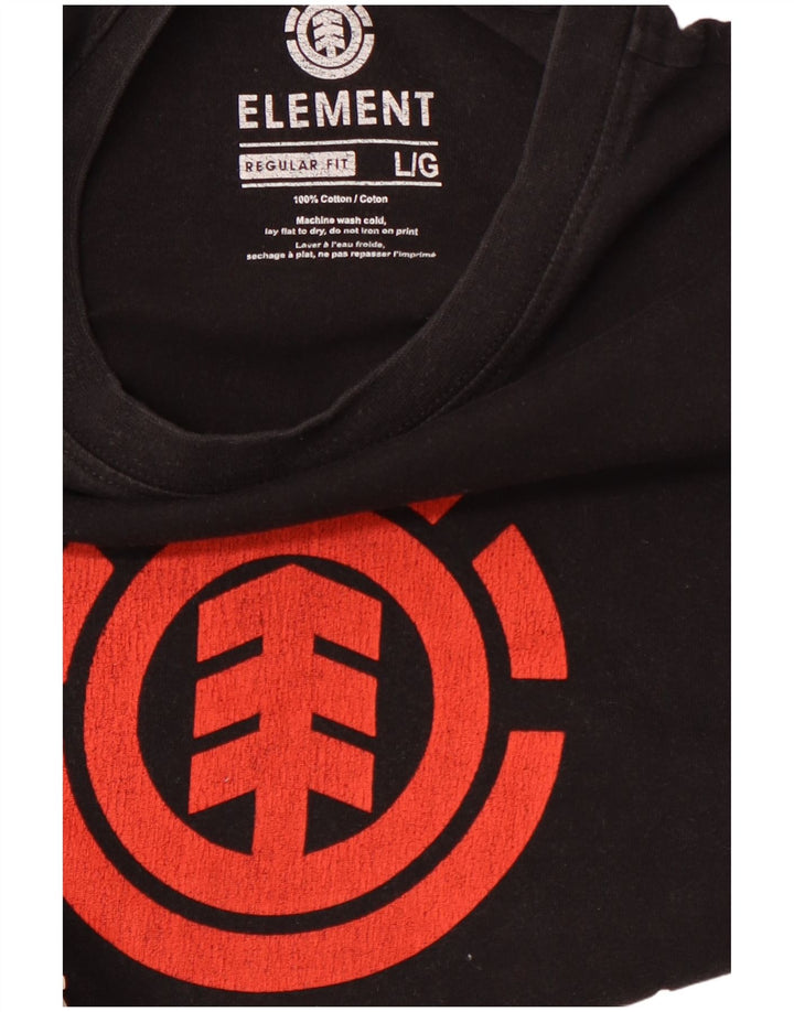 ELEMENT Herren-T-Shirt mit normaler Passform, Grafik, Größe L, Schwarz, Baumwolle