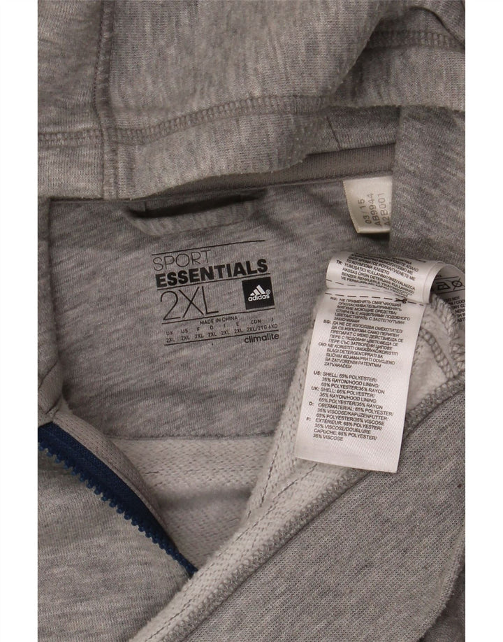 Adidas Herren Zip Hoodie Pullover 2XL Grau Polyester