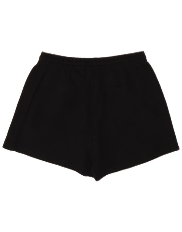 Adidas Damen Sportshorts UK 12/14 Medium Schwarz Baumwolle