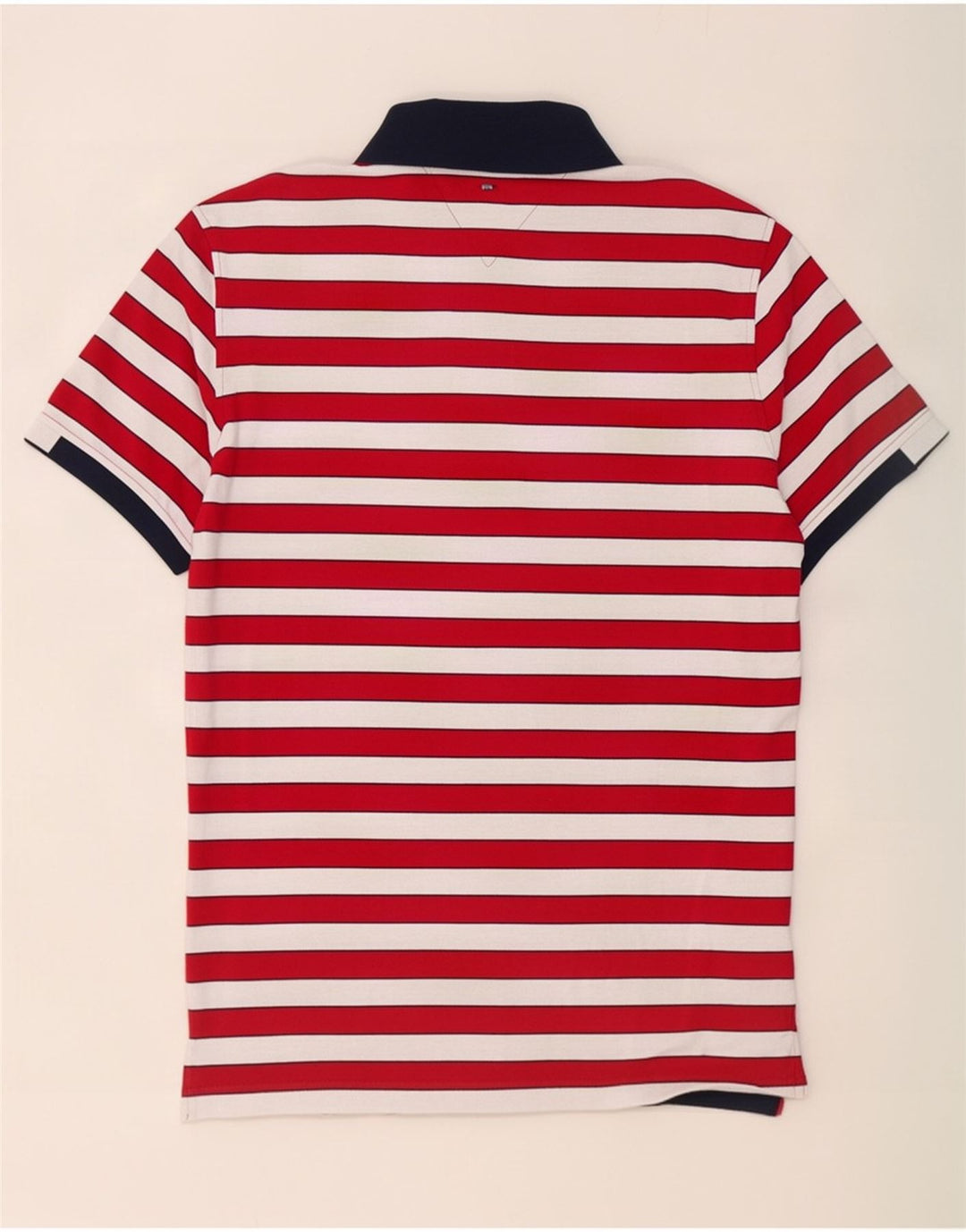 Tommy Hilfiger Rugby-Poloshirt für Herren, mittelrot, gestreift, Baumwolle