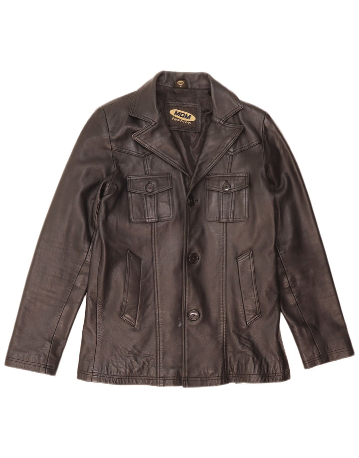 MDM Herren Lederjacke UK 38 Mittelschwarzes Leder