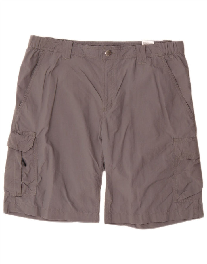 Columbia Herren-Cargoshorts W36, großes graues Nylon