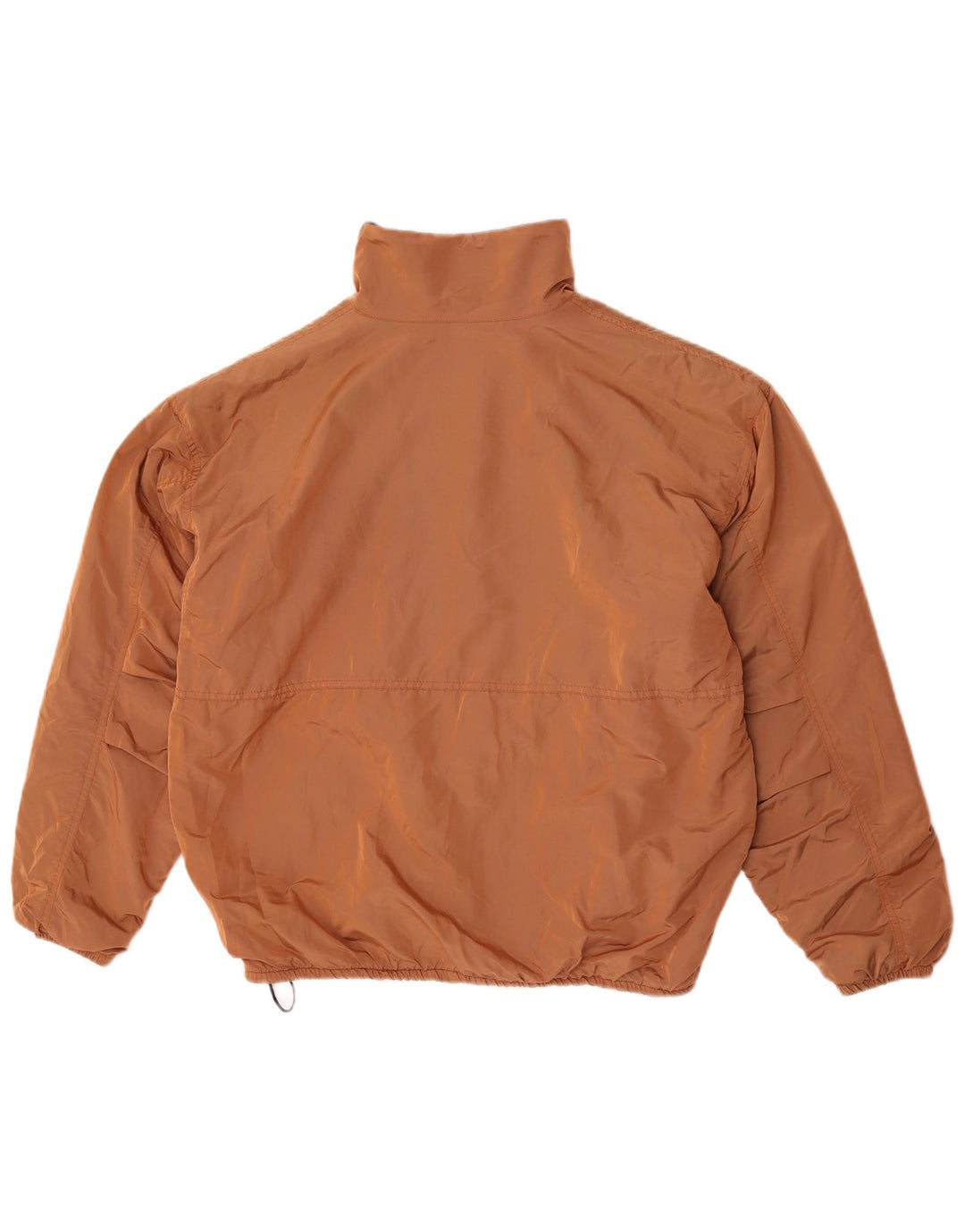 Vintage Herren-Oversize-Fleece-Wendejacke, kleines braunes Polyamid