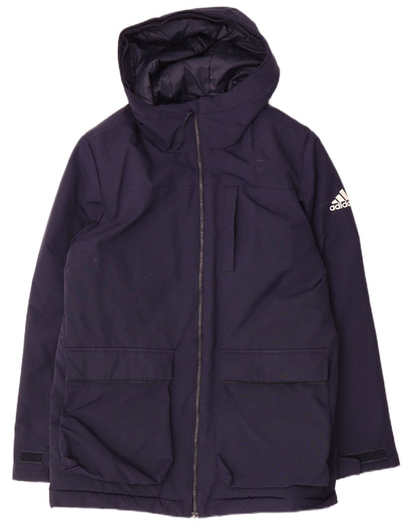 Adidas Herren-Windbreakerjacke mit Kapuze, UK 38, mittelmarineblau, Polyamid