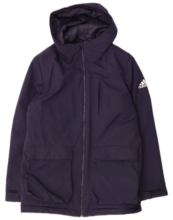 Adidas Herren-Windbreakerjacke mit Kapuze, UK 38, mittelmarineblau, Polyamid