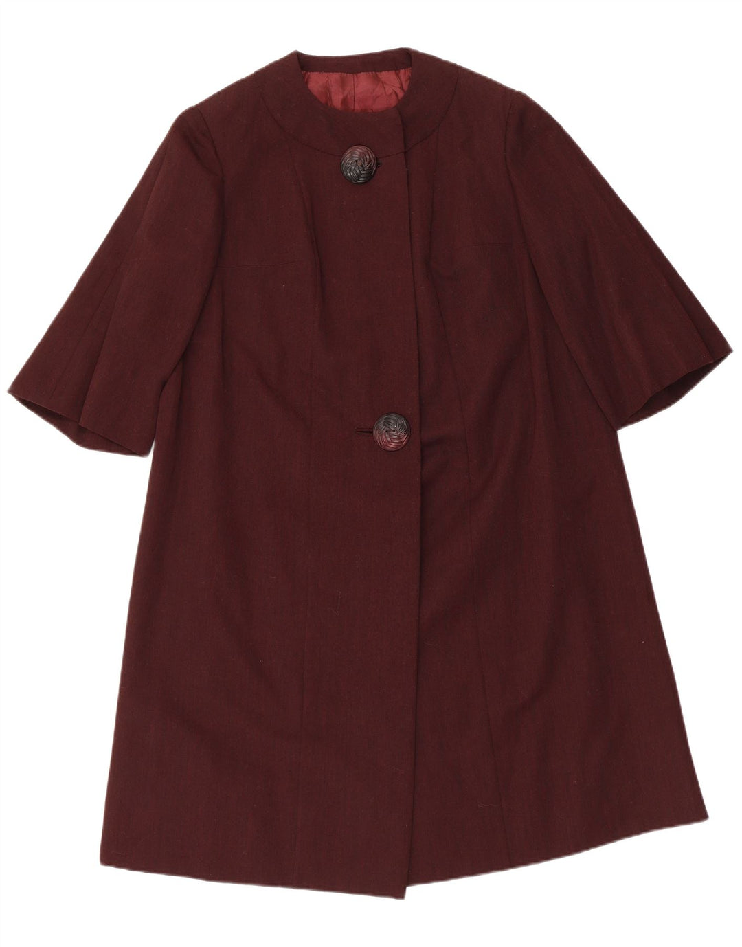 VINTAGE Damen Mantel UK 14 Medium Maroon