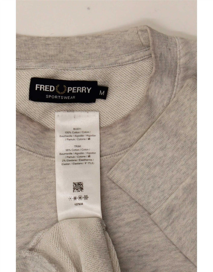 Fred Perry Herren-Sweatshirt mit Grafik, mittelgraue Baumwolle