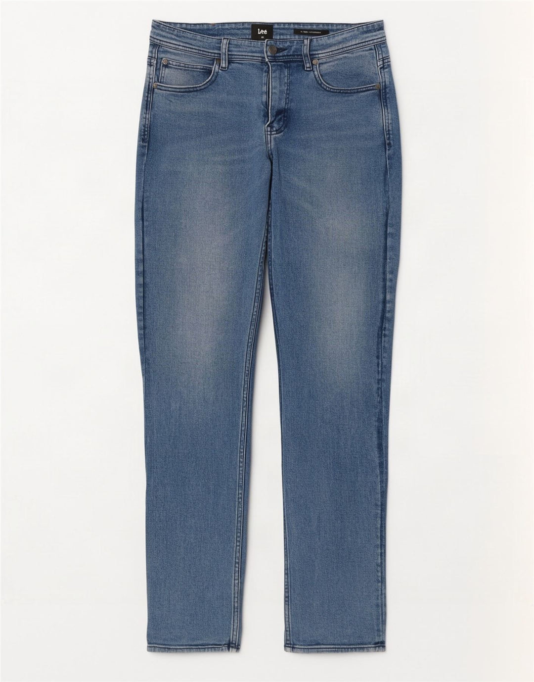 Lee Herren Slim Straight Jeans W32 L33 Blaue Baumwolle