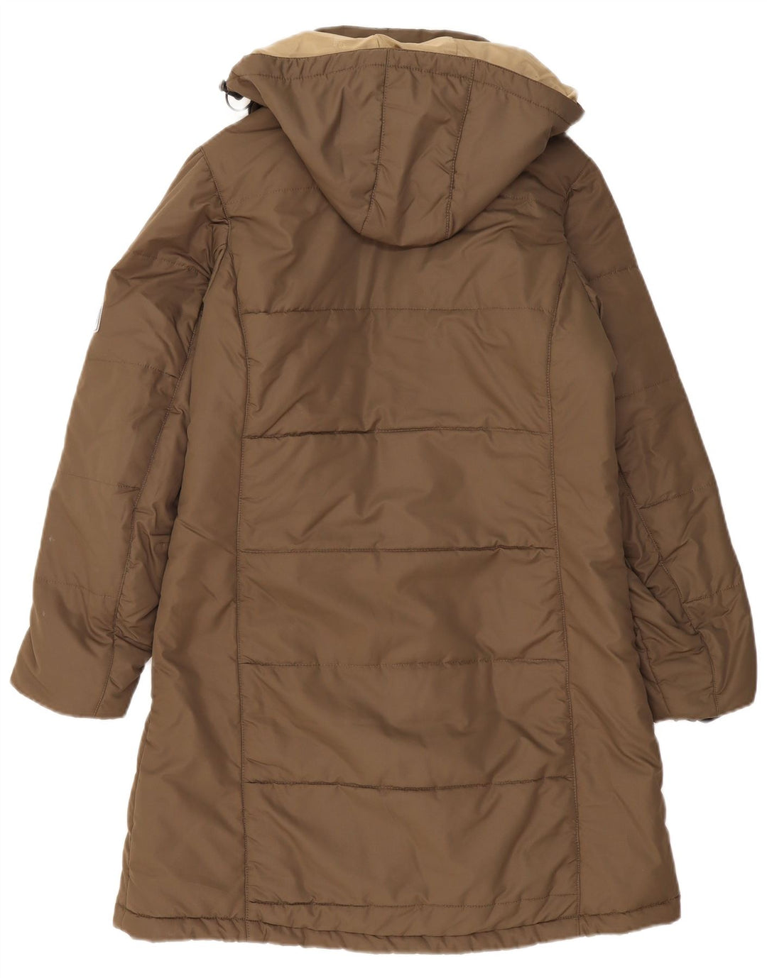 Jack Wolfskin Wattierter Damenmantel mit Kapuze, UK 12/14, mittleres Khaki-Polyester
