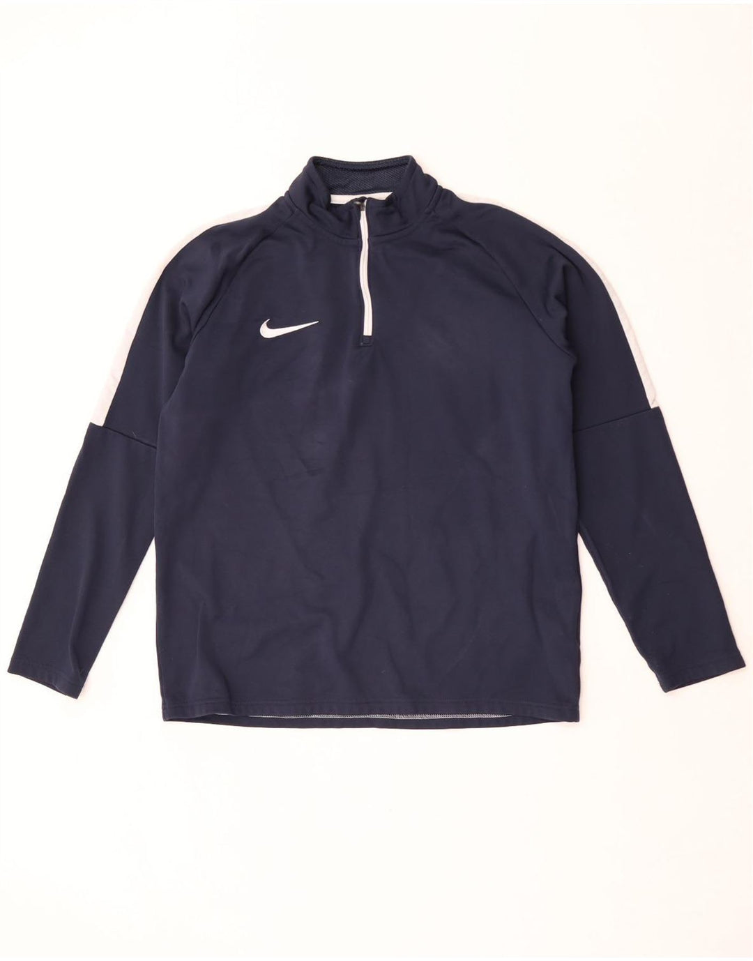 Nike Herren Dri Fit Pullover-Trainingsanzug-Oberteil, mittelgroß, Marineblau, Farbblock