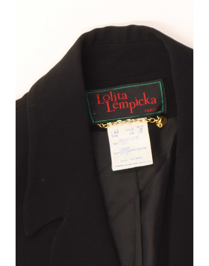 Lolita Lempicka Damen 1-Knopf-Blazer-Jacke, UK 12, Mittelschwarz, Acetat