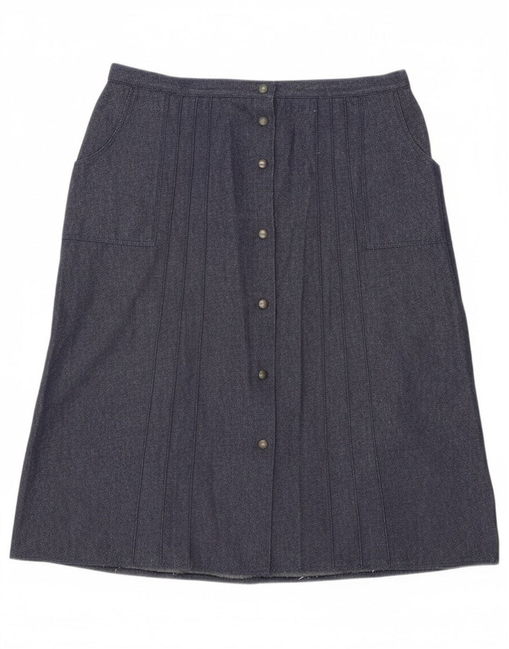 Vintage Damen A-Linie Rock W34 Groß Blau