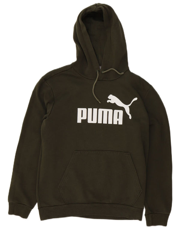 Puma Herren Graphic Hoodie Pullover Small Khaki Baumwolle