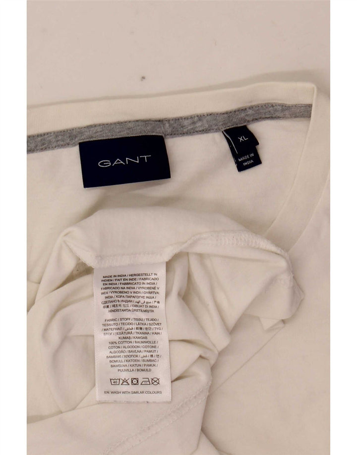 Gant Herren Grafik-T-Shirt-Oberteil XL aus weißer Baumwolle