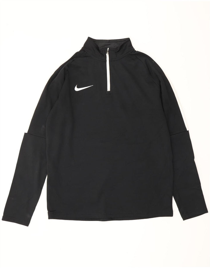 NIKE Herren Dri Fit Pullover-Trainingsanzugoberteil mit Reißverschluss, Mittelschwarz, Farbblock