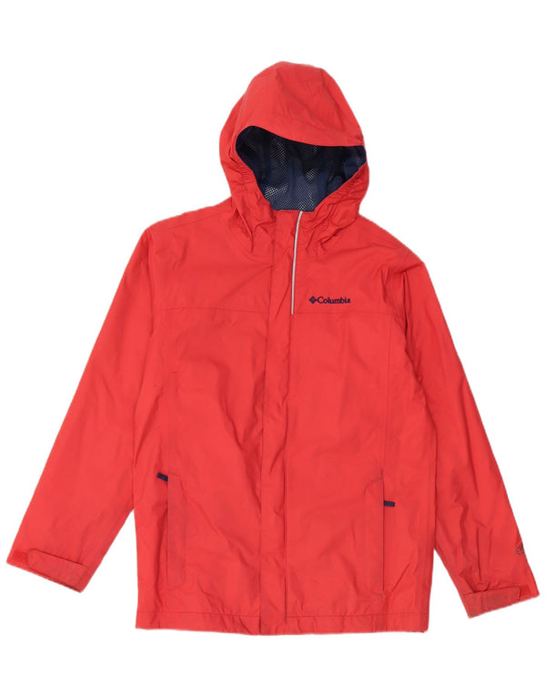 COLUMBIA Damen-Regenjacke mit Kapuze, UK 12, mittelrotes Nylon