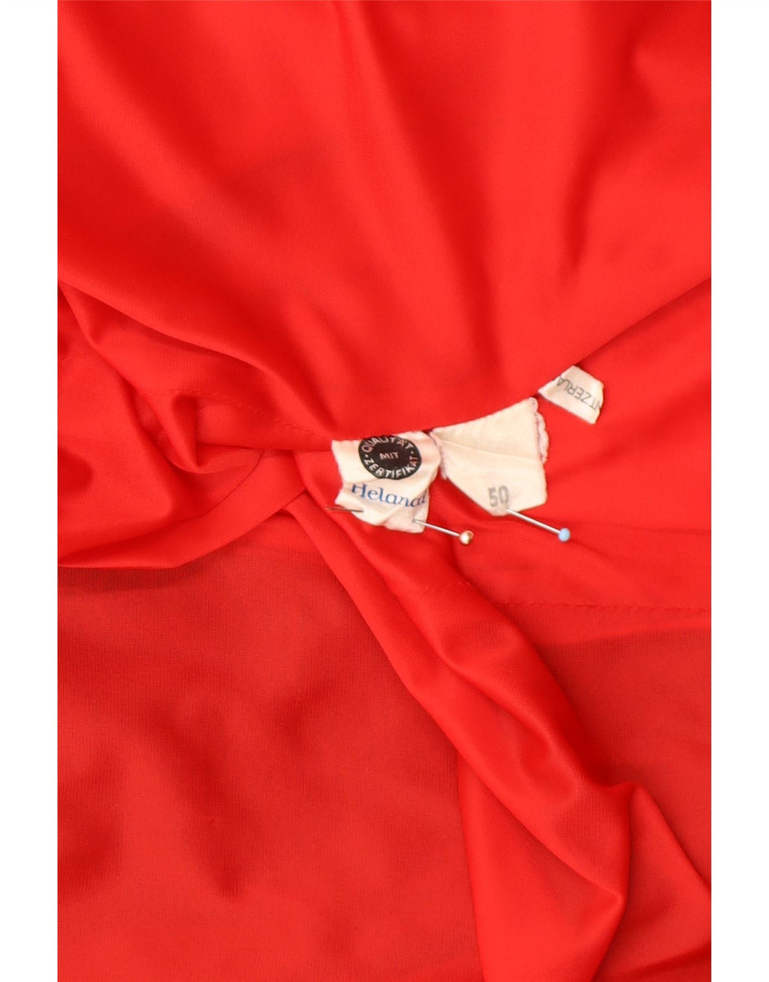 VINTAGE Herren-Trainingsanzug-Top-Jacke, EU 50, Mittelrot, Farbblock-Retro