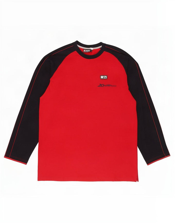 Lotto Herren-Top, langärmelig, XL, rot, Colourblock-Baumwolle