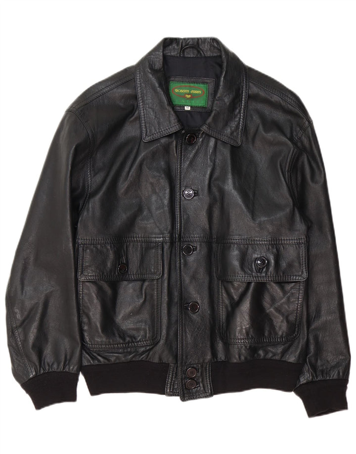 Roberta Ferrini Herren Lederjacke IT 50 Large Schwarz