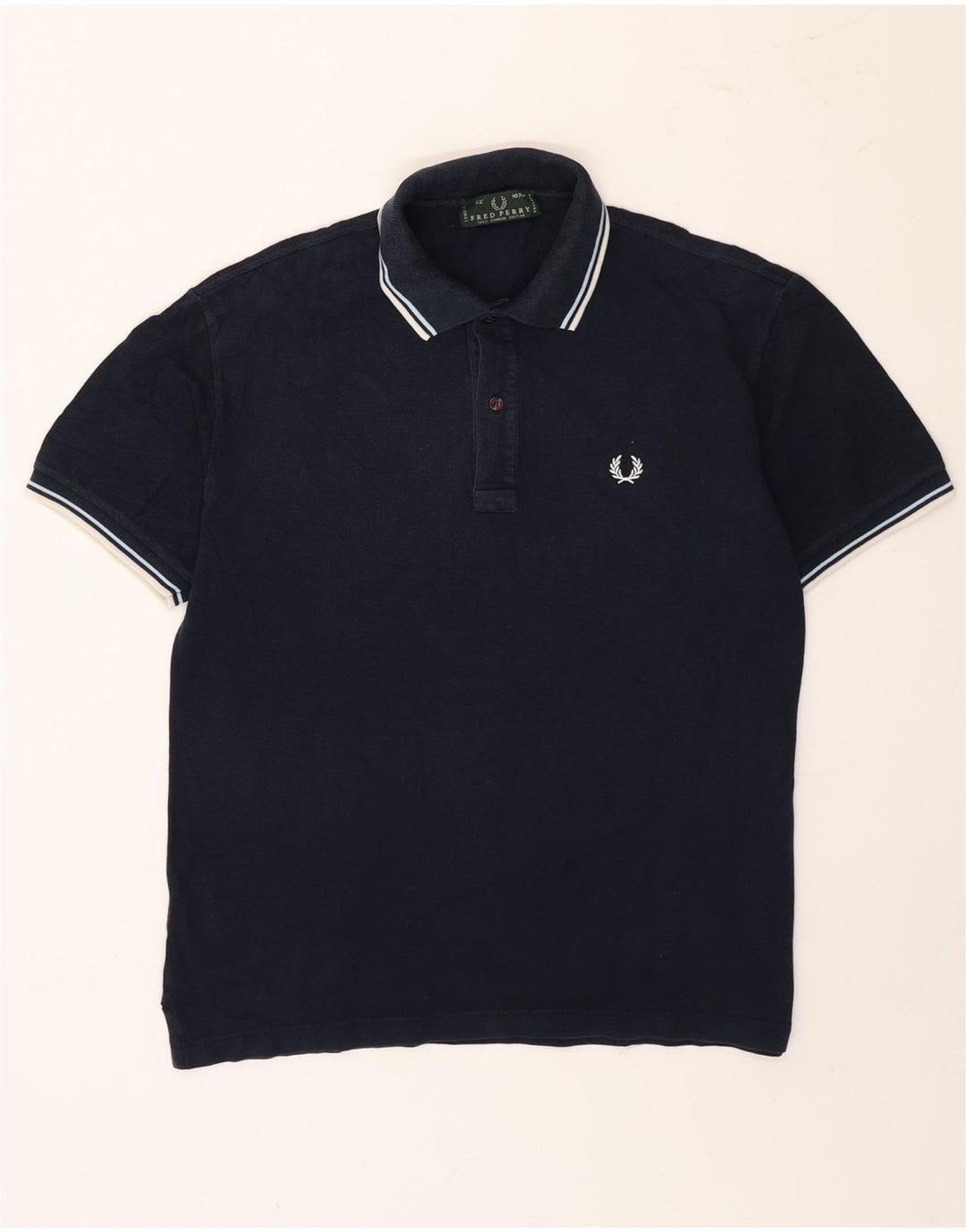 Fred Perry Herren-Poloshirt aus mittelblauer, gestreifter Baumwolle