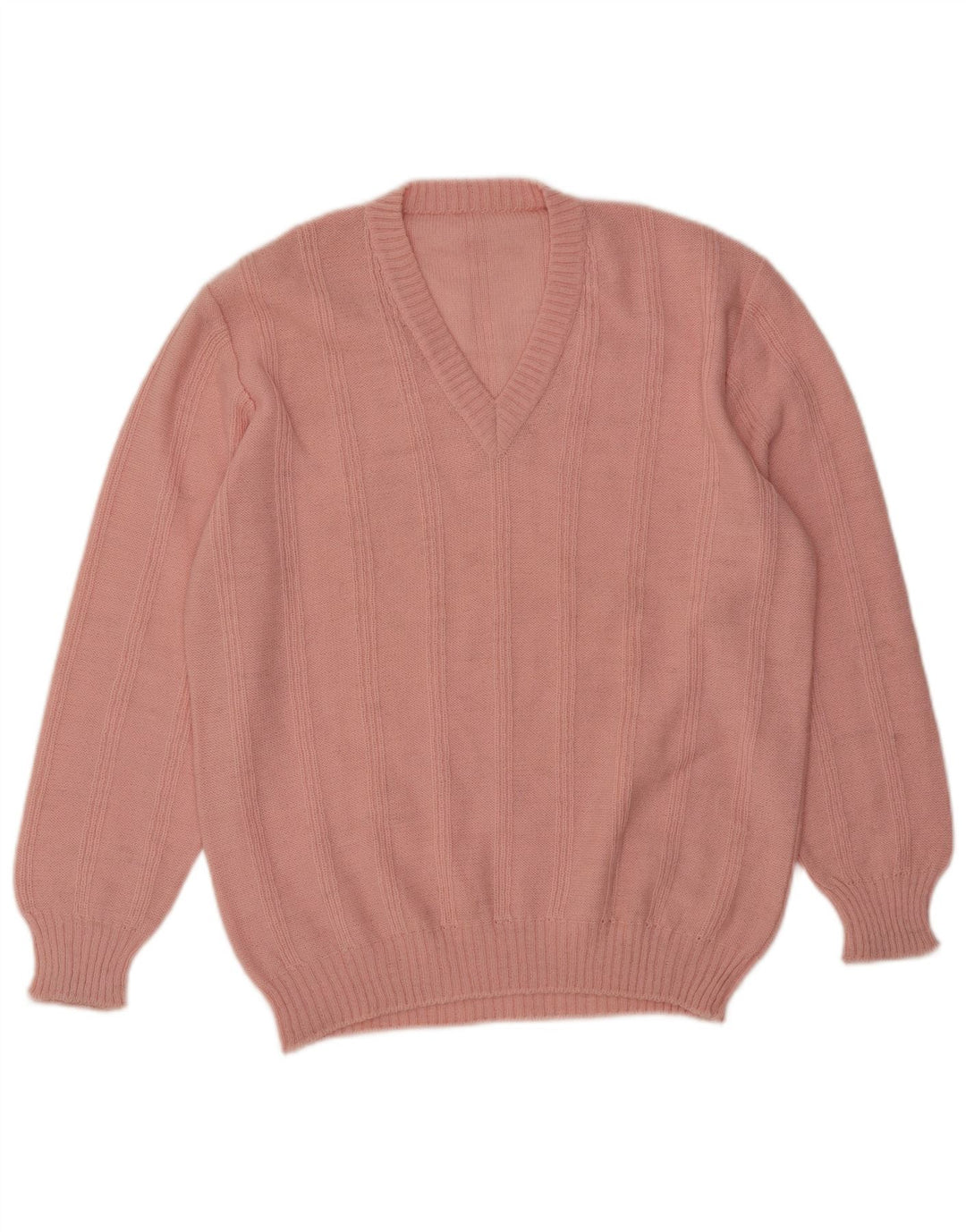 VINTAGE Damen Pullover mit V-Ausschnitt UK 18 XL Rosa