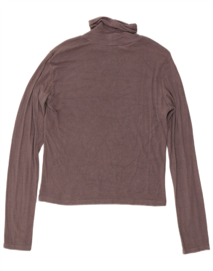 Zara Damen Crop Top Langarm UK 14 Large Grau