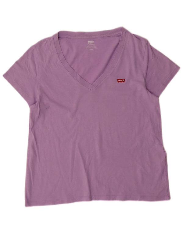 Levi's Damen T-Shirt Top UK 10 Small Lila Baumwolle