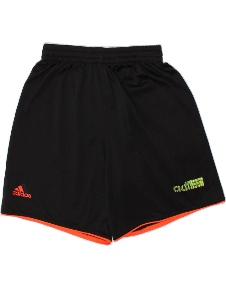 ADIDAS Boys Graphic Sport Shorts 9-10 Years Black Polyester Vintage Adidas and Second-Hand Adidas from Messina Hembry 